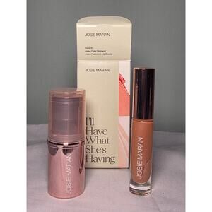 Josie Maran I'll Have What She's Having Argan Lip & Cheek Set NIB Nude Pink
